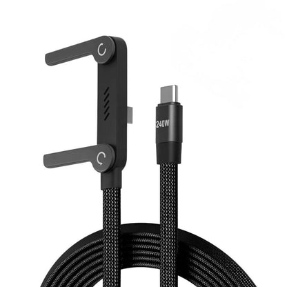 2-in-1 Invisible Holder Charger Cable with Stand - 240W Fast Charging