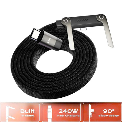 2-in-1 Invisible Holder Charger Cable with Stand - 240W Fast Charging
