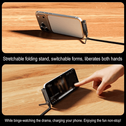 2-in-1 Invisible Holder Charger Cable with Stand - 240W Fast Charging